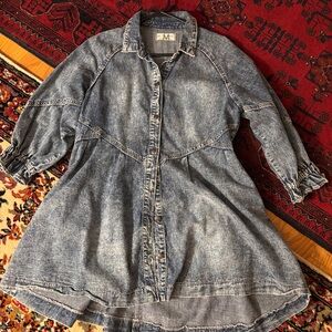Free people Faded Blue Denim Shirt